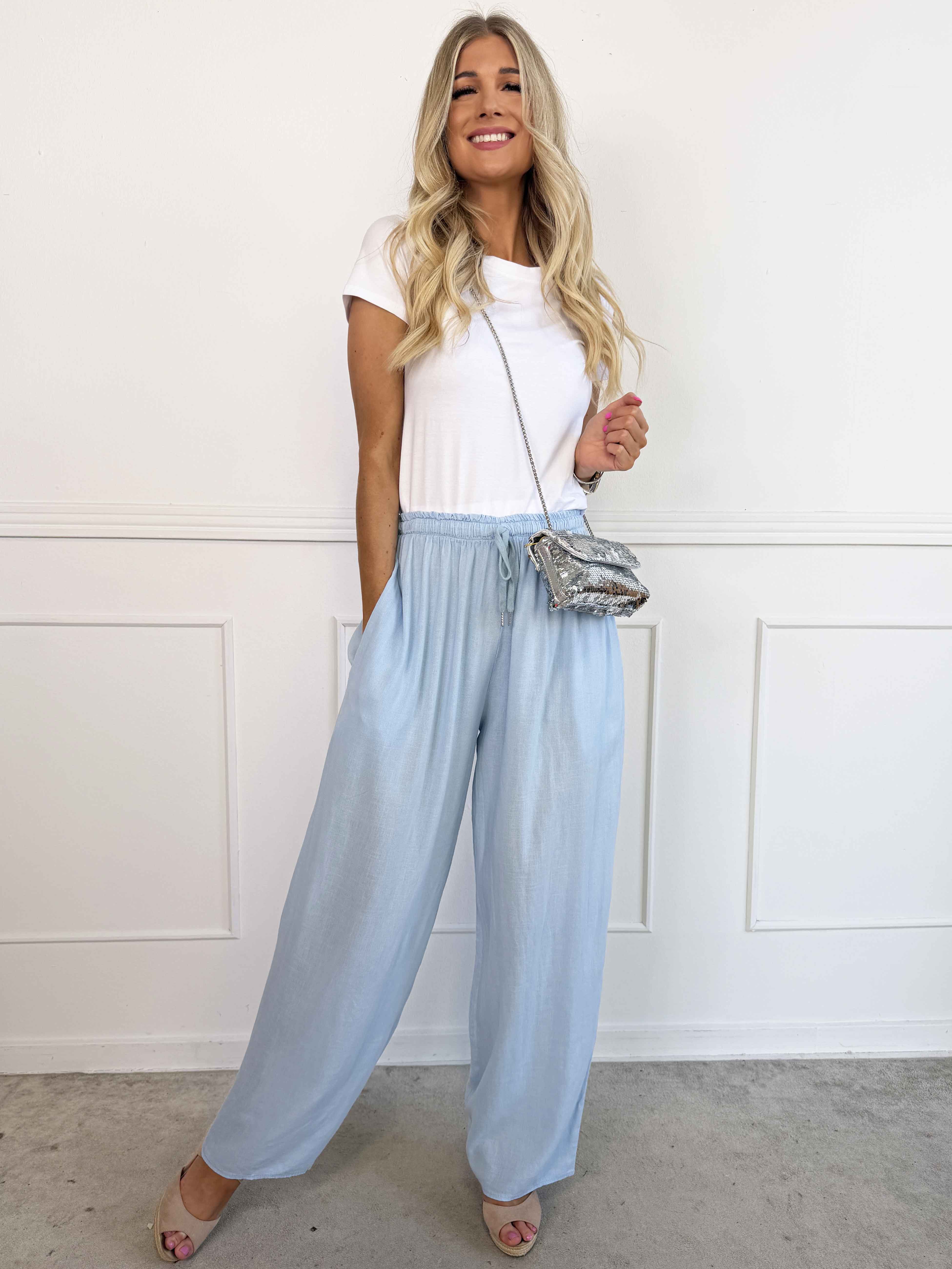 Clara - Lette bukser i viskose og hør